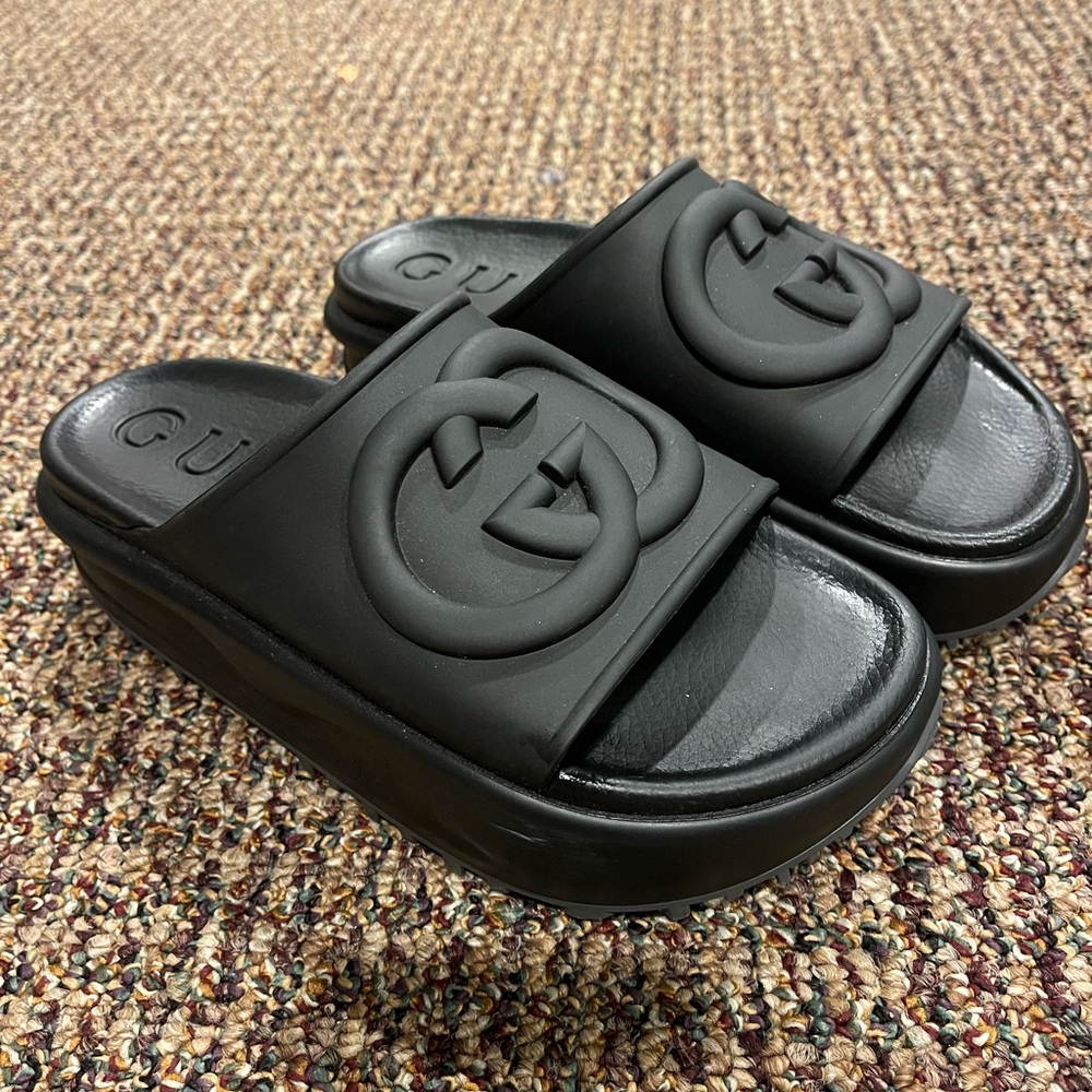Gucci Black Slide Sandals